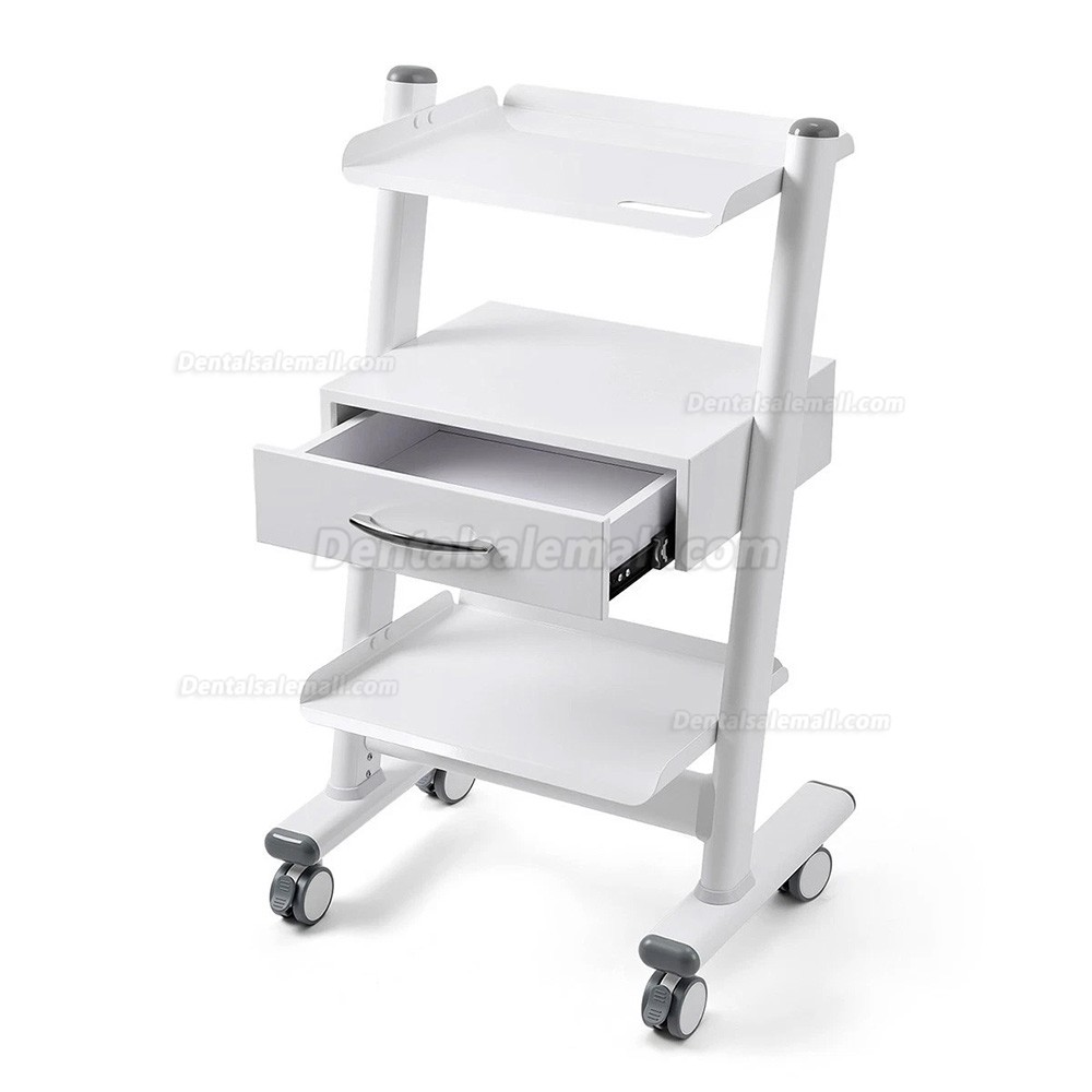 Dentech T3-4 Mobile Dental Trolley Cart Three-Tier with Storage Cabinet